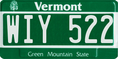 VT license plate WIY522