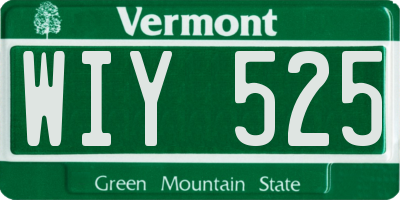 VT license plate WIY525