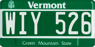 VT license plate WIY526