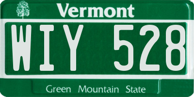 VT license plate WIY528
