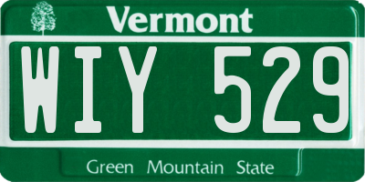 VT license plate WIY529