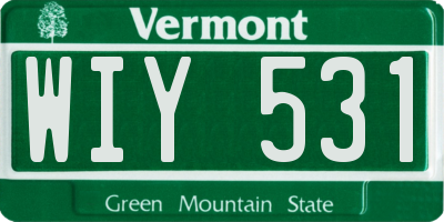 VT license plate WIY531