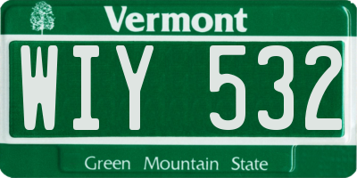 VT license plate WIY532