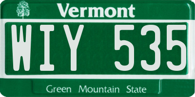 VT license plate WIY535