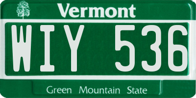 VT license plate WIY536