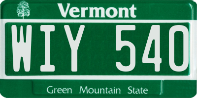 VT license plate WIY540
