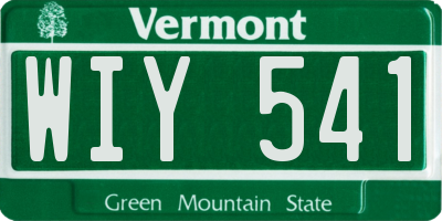 VT license plate WIY541