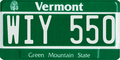 VT license plate WIY550