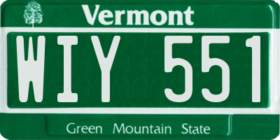 VT license plate WIY551