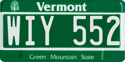 VT license plate WIY552