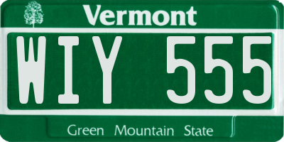 VT license plate WIY555