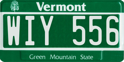 VT license plate WIY556