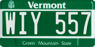 VT license plate WIY557