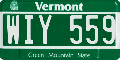VT license plate WIY559