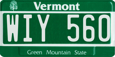 VT license plate WIY560