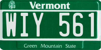 VT license plate WIY561