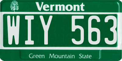 VT license plate WIY563