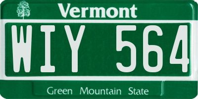 VT license plate WIY564