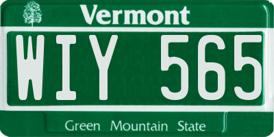 VT license plate WIY565