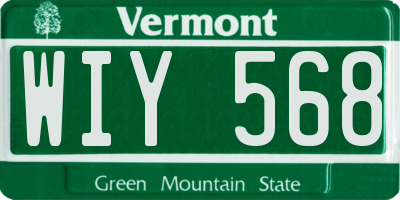 VT license plate WIY568