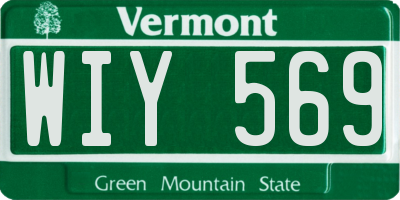 VT license plate WIY569