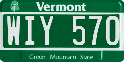 VT license plate WIY570