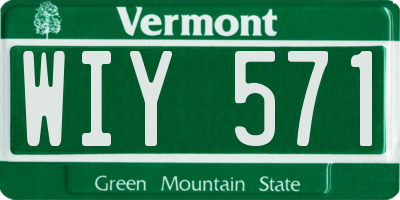 VT license plate WIY571