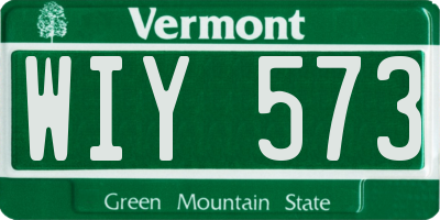 VT license plate WIY573