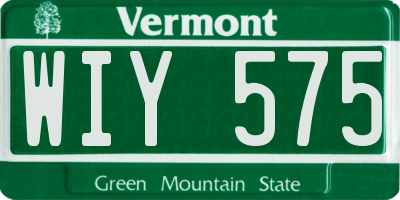 VT license plate WIY575