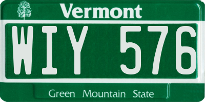 VT license plate WIY576
