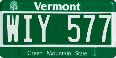 VT license plate WIY577