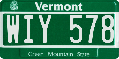 VT license plate WIY578