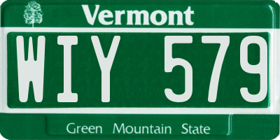 VT license plate WIY579