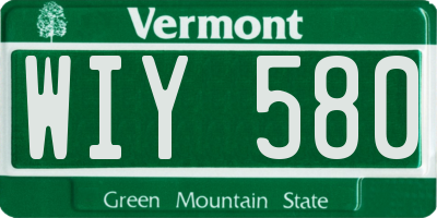 VT license plate WIY580