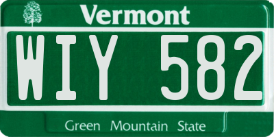 VT license plate WIY582