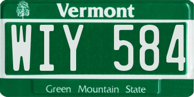 VT license plate WIY584