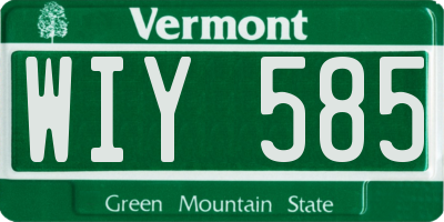 VT license plate WIY585