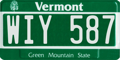 VT license plate WIY587