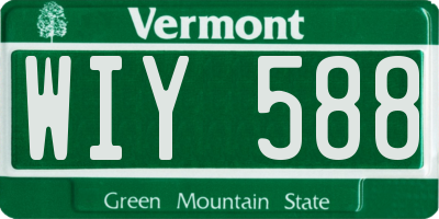 VT license plate WIY588