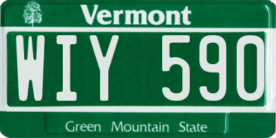 VT license plate WIY590