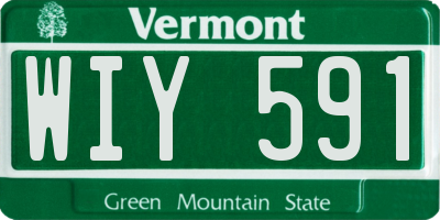VT license plate WIY591