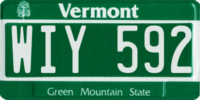 VT license plate WIY592