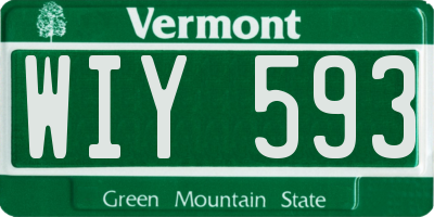 VT license plate WIY593