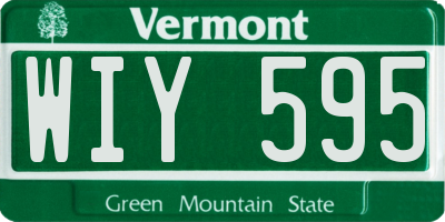 VT license plate WIY595