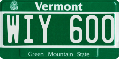 VT license plate WIY600