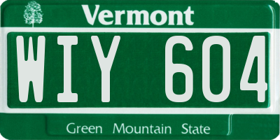 VT license plate WIY604