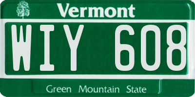 VT license plate WIY608
