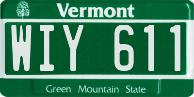 VT license plate WIY611