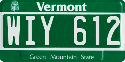 VT license plate WIY612