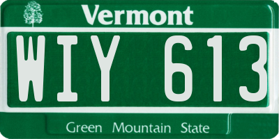 VT license plate WIY613